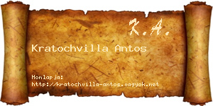 Kratochvilla Antos névjegykártya